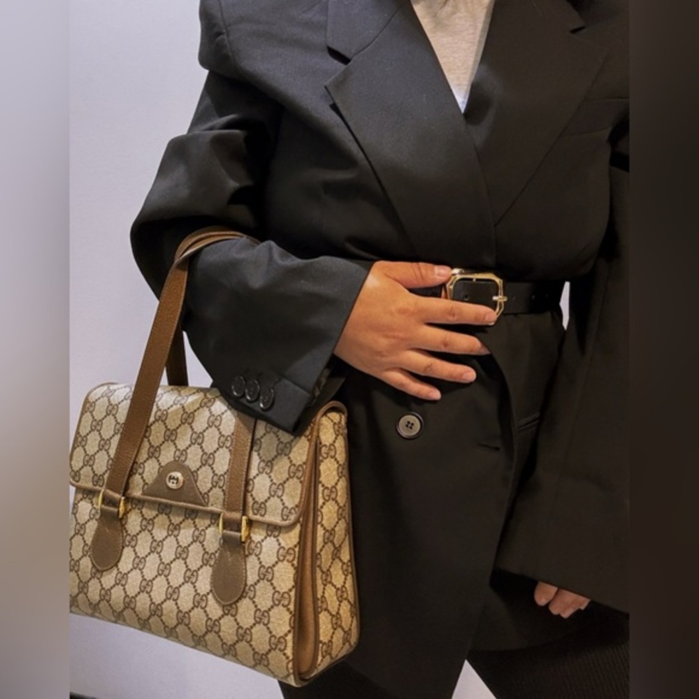 GUCCI Supreme Monogram Beige Handbag (Pre-owned, Authentic & Vintage)